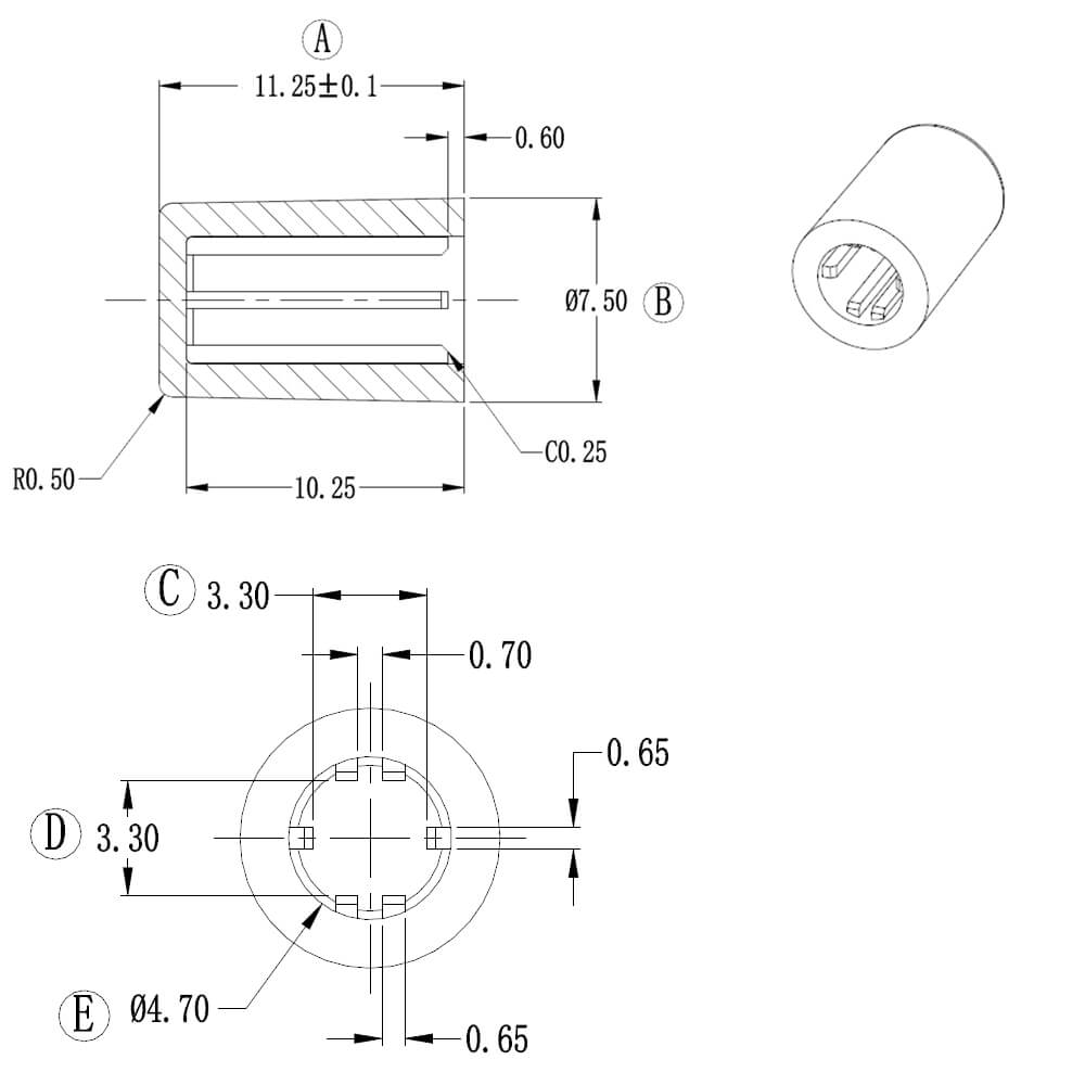 Plastic Single Color Button AN-07